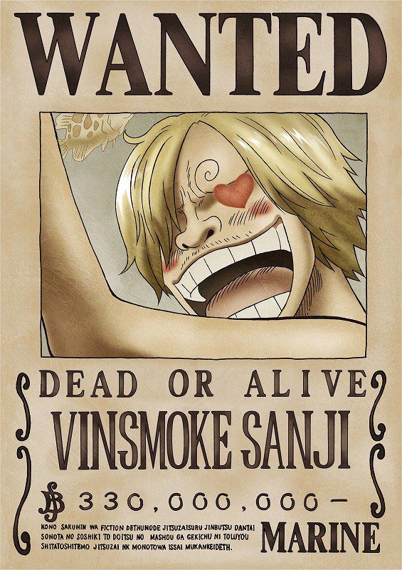 sanji wanted poster